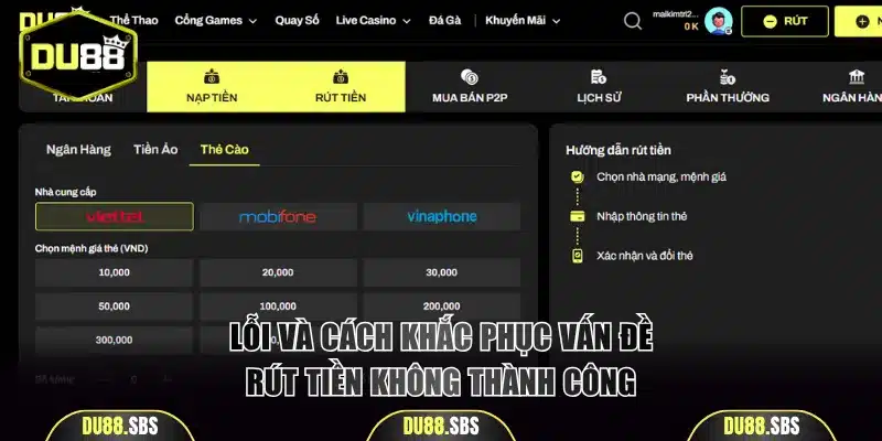 Lỗi và cách khắc phục vấn đề rút tiền không thành công