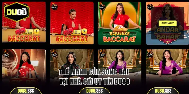 Thế mạnh của sòng bài tại nhà cái DU88